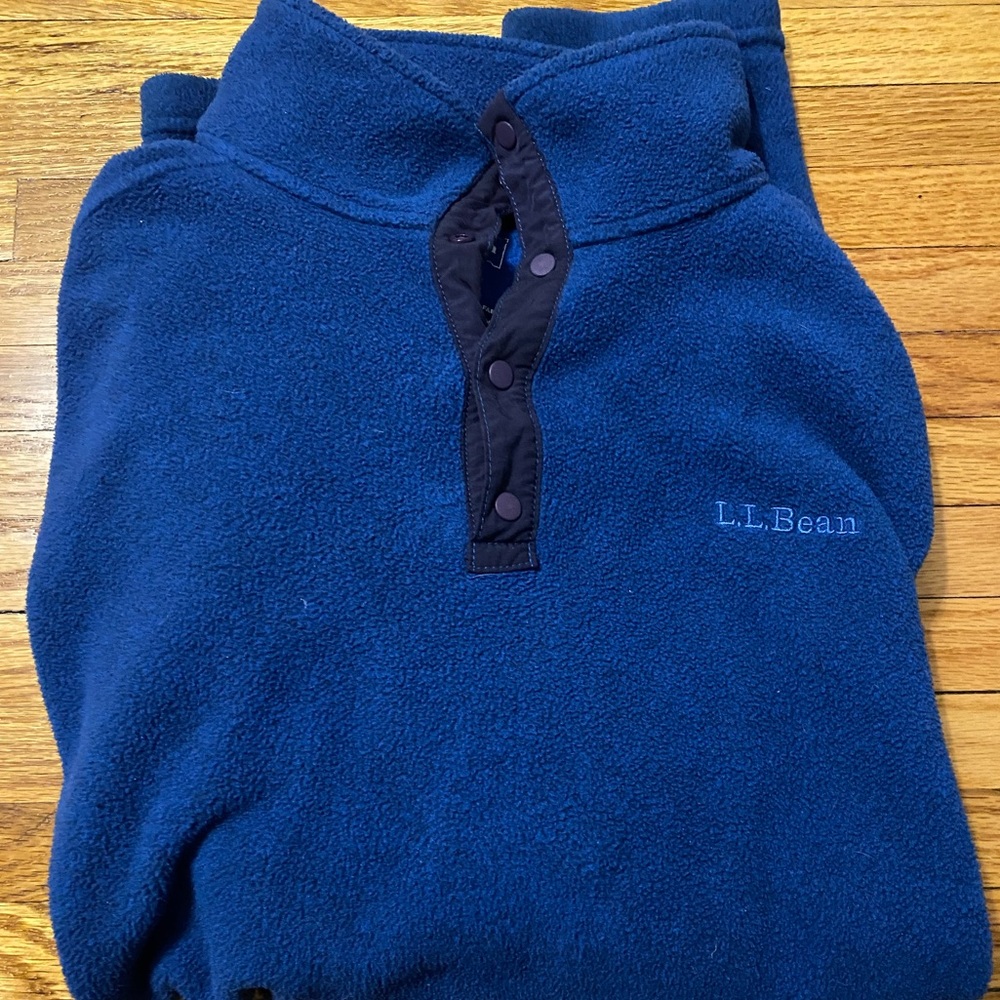 LL Bean Quarter Button Up Fleece Size Small